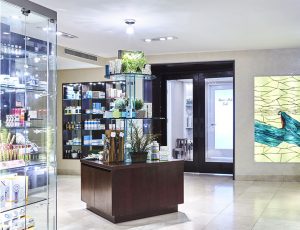 Cosmetic Products in Shelves