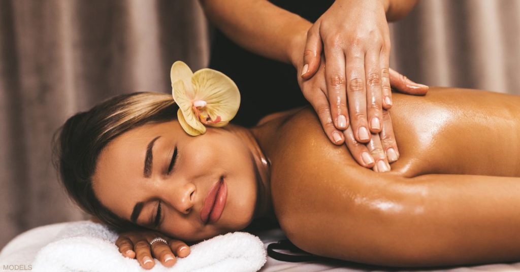 Woman receiving a massage (models)