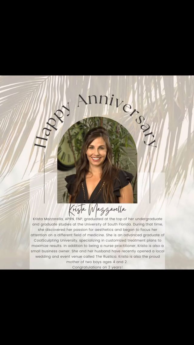 Cheers to three years 🍾

Congratulations to one of our very talented nurse practitioners Krista! Thank you for your hard work and dedication! 🥰