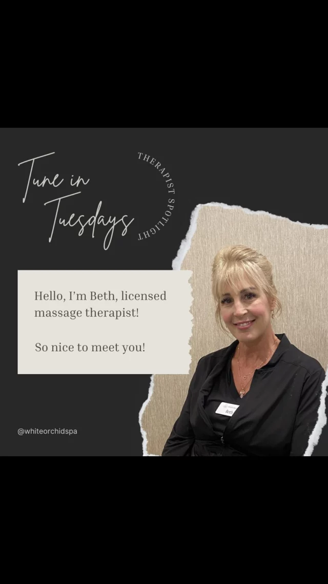 Meet Beth- our talented licensed massage therapist with years of experience! ✨👏🏼

With a background in cosmetology and nursing, she is skilled in various techniques, dedicated to helping others look and feel their best! Specializes in preforming hot stones, cupping, scrubs, and loves delivering the ultimate relaxation with Swedish massages. 

🎙️Tune in to discover a fun fact about Beth- you won’t want to miss it! Stop by and unwind with her for the ultimate relaxation experience! 

#relaxation #selfcare #massagetherapists #relaxandunwind #tunein